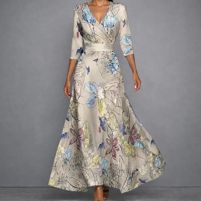 Aurora | Dlouhé květinové šaty pro sebejistou eleganci