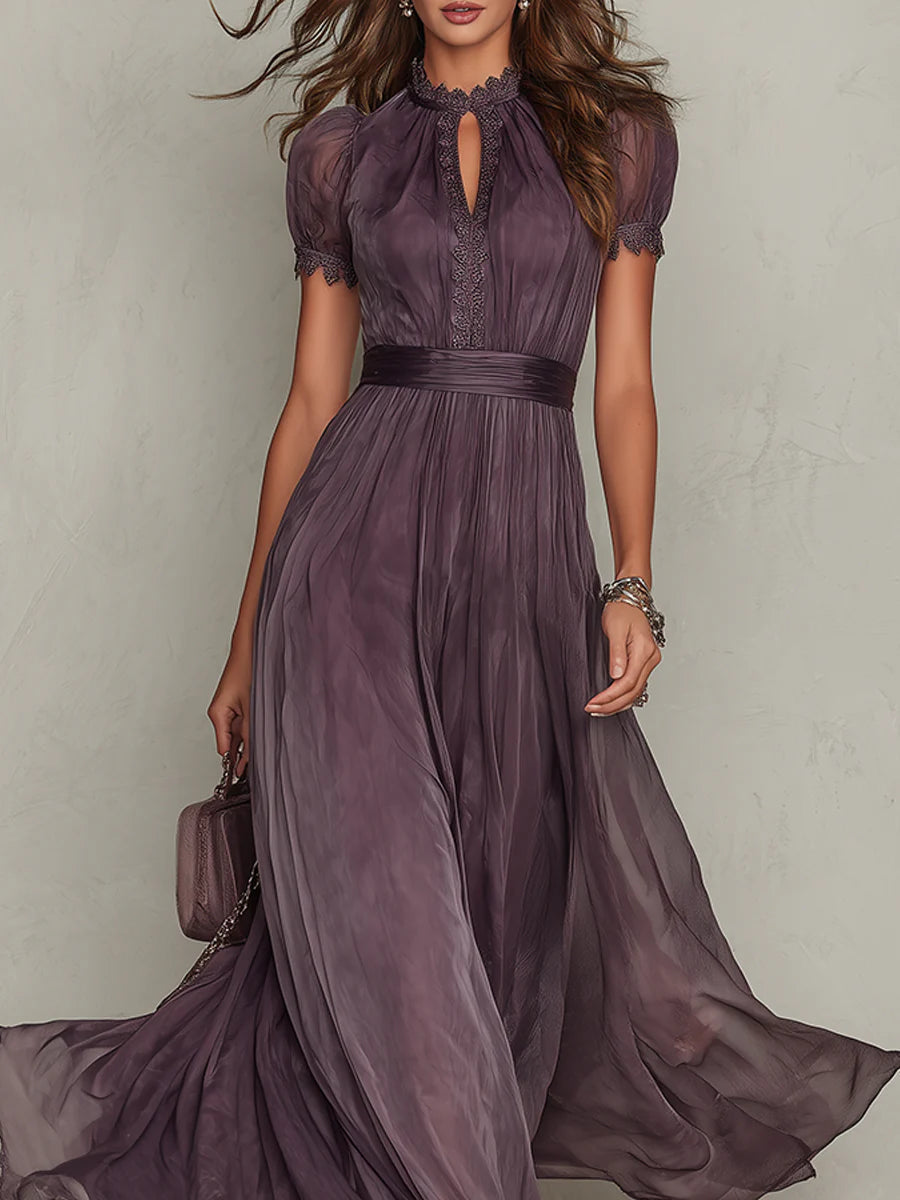 Viola | Elegantní dlouhé šifonové šaty ve vintage stylu