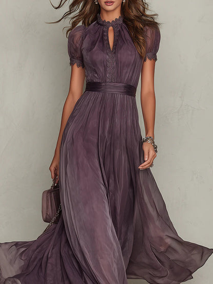 Viola | Elegantní dlouhé šifonové šaty ve vintage stylu