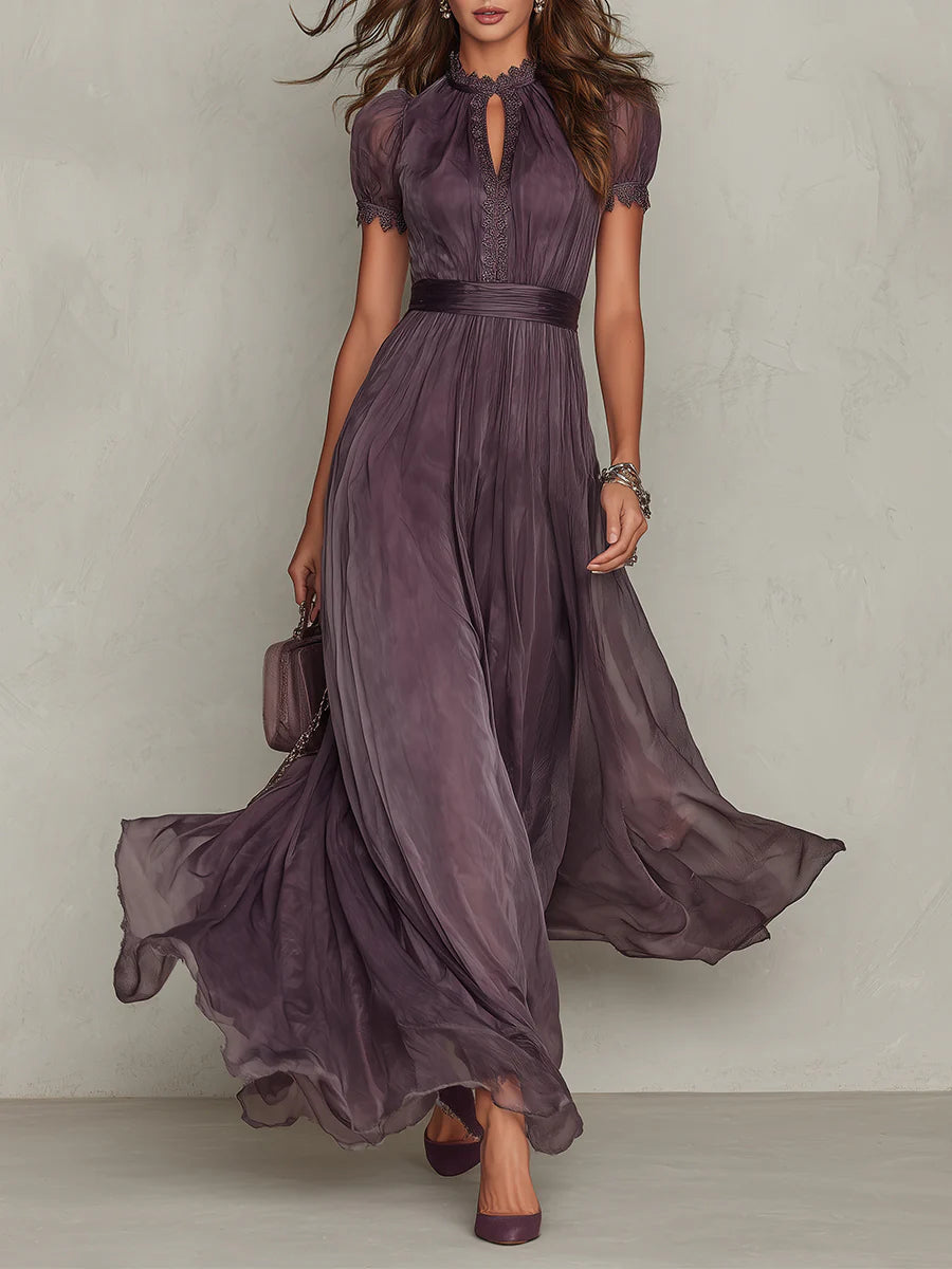Viola | Elegantní dlouhé šifonové šaty ve vintage stylu