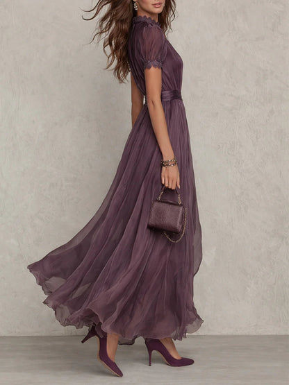 Viola | Elegantní dlouhé šifonové šaty ve vintage stylu