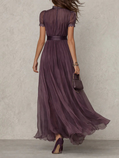 Viola | Elegantní dlouhé šifonové šaty ve vintage stylu